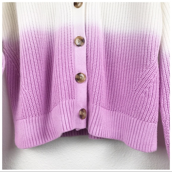 NWT Ann Taylor Purple Ombré Cardigan Size Large - Picture 4 of 9